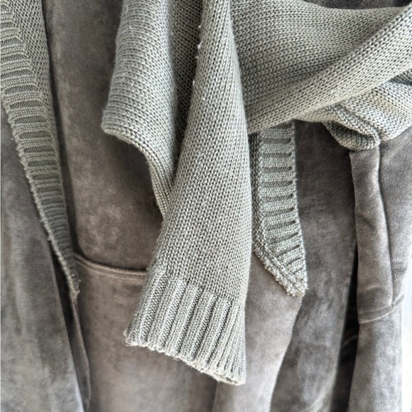 BlankNyc Faux Suede Dark Green Hoodie Cardigan - Picture 13 of 13